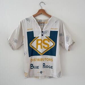 Vtg 50's Flour Feed Sack Tunic Top Soft Cotton Sz S Handmade Rare Boho Hippie